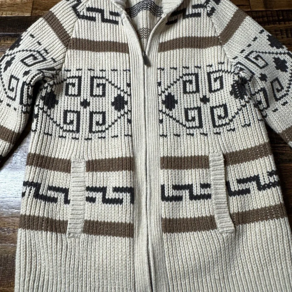 Pendleton The Westerley Big Lebowski Wool Zip Cardigan Sweater Tan Mens M